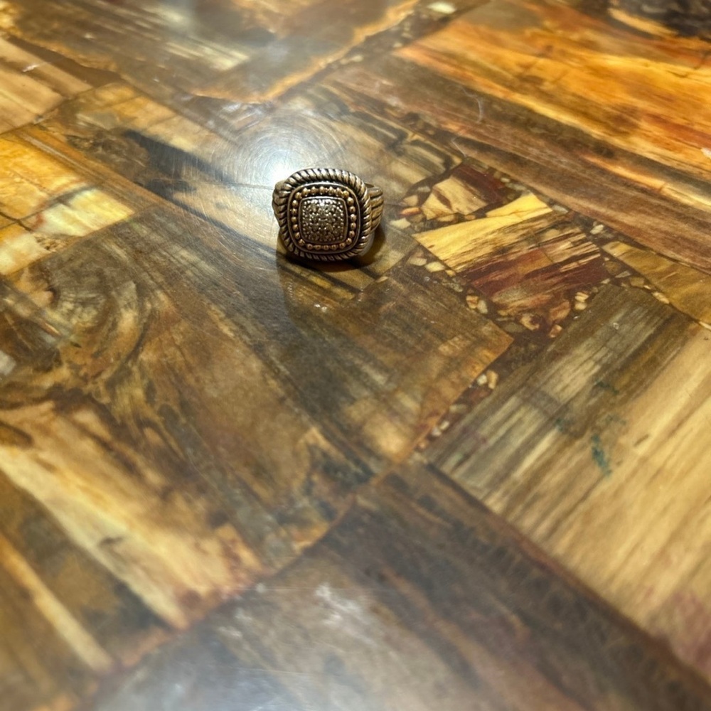 Sterling silver & 14k gold diamond ring